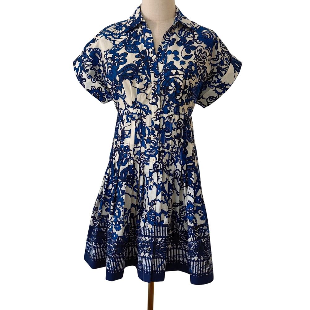 Cara Cara Nash Mini Dress Mini Shirtdress Cotton Fit-and-Flare - Picture 8 of 12